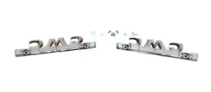 Hood Side Emblems - Pair - GMC - Chrome and Red - 47-50 GMC Pickup Truck Suburban - Image 3 of 3