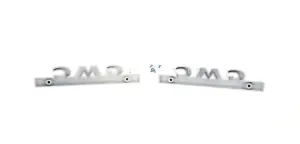 Hood Side Emblems - Pair - GMC - White and Red - 51-53 GMC Pickup Truck Suburban - Image 3 of 3