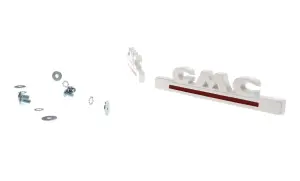Hood Side Emblems - Pair - GMC - White and Red - 51-53 GMC Pickup Truck Suburban - Image 2 of 3