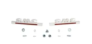 Hood Side Emblems - Pair - GMC - White and Red - 51-53 GMC Pickup Truck Suburban - Image 1 of 3