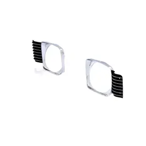 Headlamp Bezels - Chrome-Black - Pair - 68 Chevy II Nova - Image 2 of 5