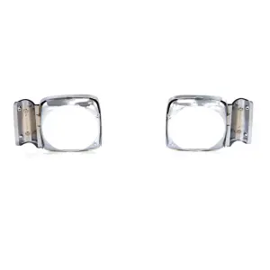 Headlamp Bezels - Chrome-Black - Pair - 68 Chevy II Nova - Image 3 of 5
