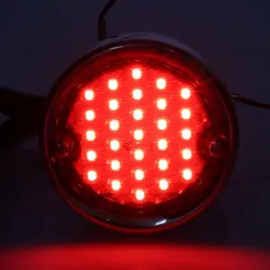 Tail Lamp Assembly - Red Lens with 29 LED - Stainless Housing - LH or RH - 54-55 Chevy GMC Pickup Truck - Image 2 of 4