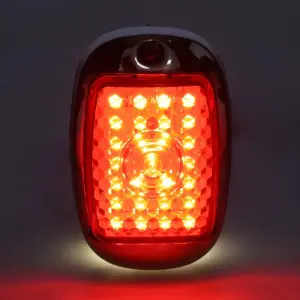 Tail Light Assembly - Red Lens - 27 Red Sequential LED - 6 White License Lamp LED - Stainless Housing - LH - 47-53 Chevy GMC Truck - Image 2 of 4