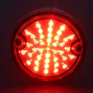 Tail Light Assembly - Clear - 41 Red LED -  Black Housing - 60-66 Chevy GMC CK Stepside Truck - Image 2 of 4
