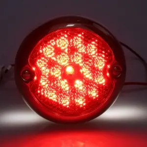 Tail Light Assembly - Red Lens - 19 Red LED - Stainless Housing - 12 Volt - LH - 48-52 Ford F1 F2 Truck - Image 2 of 5