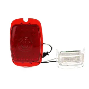Tail Light Lens - Red Lens - 27 Red LED - 6 White License Lamp LED - 12 Volt - LH - 47-53 Chevy GMC Truck - Image 1 of 4