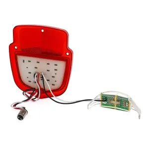 Tail Light Lens - Red Lens - 38 Red LED - 12 White License Lamp LED - LH - 55-66 Ford F100 F250 Flareside Truck - Image 4 of 4