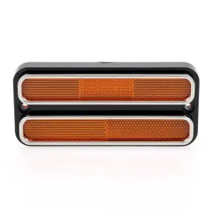 Front Side Marker Lens - Amber - 18 Amber LED - Stainless Bezel - 68-72 Chevy GMC CK Truck Blazer Jimmy Suburban - Image 1 of 4
