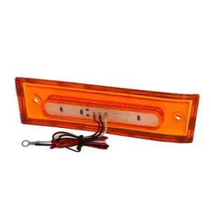 Front Side Marker Lens - Amber - 8 Amber LED - Dual Function - Stainless Bezel - RH - 81-91 Chevy GMC Truck Blazer Jimmy Suburban - Image 4 of 4