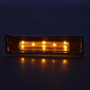 Front Side Marker Lens - Amber - 8 Amber LED - Dual Function - Stainless Bezel - RH - 81-91 Chevy GMC Truck Blazer Jimmy Suburban - Image 2 of 4