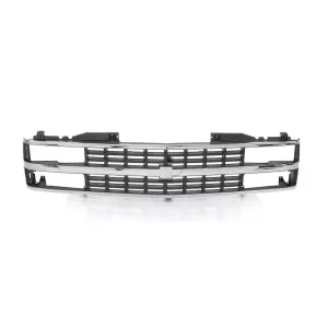 Premium Grille Shell - Chrome Black - Dual Headlight - 88-93 Chevy CK OBS Truck SUV - Image 1 of 6