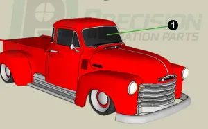Windshield Gasket Seal w/o Trim Groove - 54-55 Chevy GMC Truck Suburban - Image 2 of 2