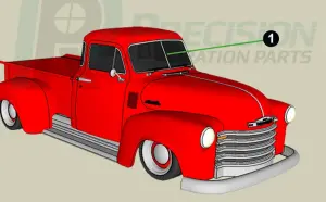 Windshield Gasket Seal w/o Trim Groove - 47-53 Chevy GMC Truck - Image 2 of 2