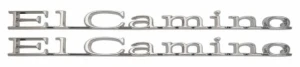 1967 Chevy El Camino Bedside Emblems - "El Camino" - LH/RH Pair - 67 El Camino