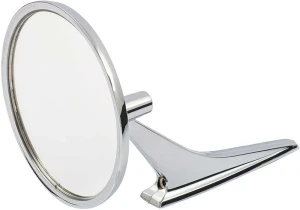 Door Mirror - Round with Ribbed Base - LH or RH - Camaro Chevelle Nova - Image 2 of 2