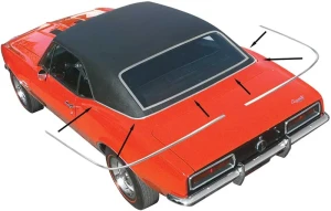 Vinyl Top Moldings Set - LH/RH Pair with Hardware - 67-68 Camaro Firebird - Image 2 of 2
