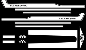 Stripe Set - "SYC YENKO"- White - 69 Camaro - Image 1 of 2