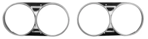 Headlight Bezels - Pair - 66 Chevelle El Camino - Image 1 of 2