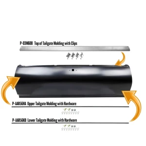 Lower Tailgate Molding w/ Hardware - 68-69 El Camino - Image 2 of 2