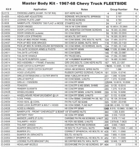 Master Body Hardware Kit (508pcs) - 67-68 Chevy Pickup - Image 2 of 2