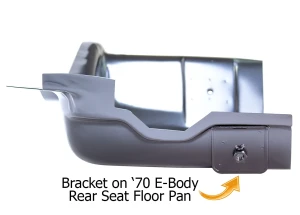 Rear Footwell Area Floor Pan - RH - 70 Barracuda - Image 3 of 4