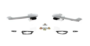 Outside Door Handles - Black Buttons - LH/RH Set - 66-67 Dodge Plymouth B-Body - Image 1 of 3