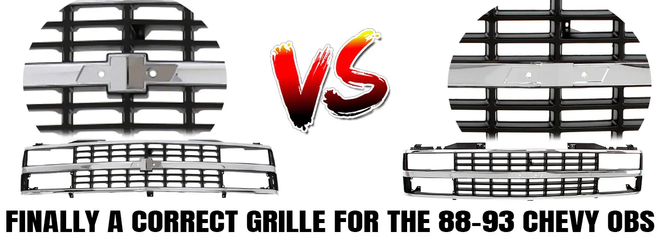 The Ultimate OBS Chevy Grille Solution: Premium Chrome & Black Grille Shell for 1988-93 Chevrolet C/K Trucks